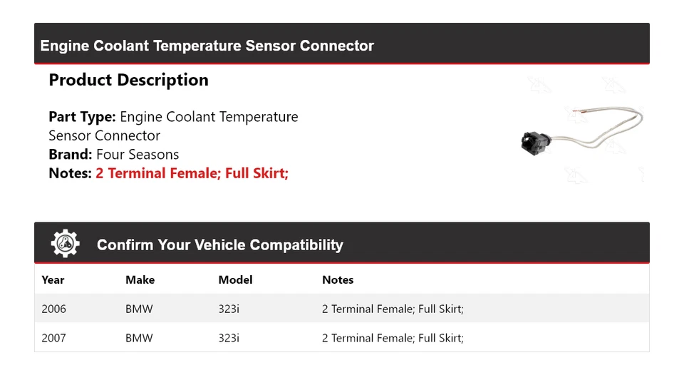 Conector sensor temperatura refrigerante motor BMW 323i 2006-2007 4 estaciones Foto 2 de 4