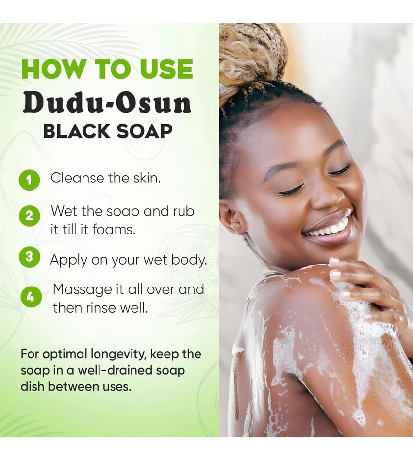Preços de venda inteiros|Sabonete preto cru natural africano DuduOsun 3 4 5 6 8 10 12 24 36 48 - Imagem 4 de 4