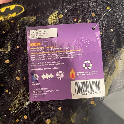 Batgirl Skirt DC Comics Superhero Fancy Dress Halloween Adult Costume Accessory - Picture 5 of 5