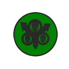 Three Skulls Patch Embroidered Iron-On Applique Chapter Badge Gaming Table-Top