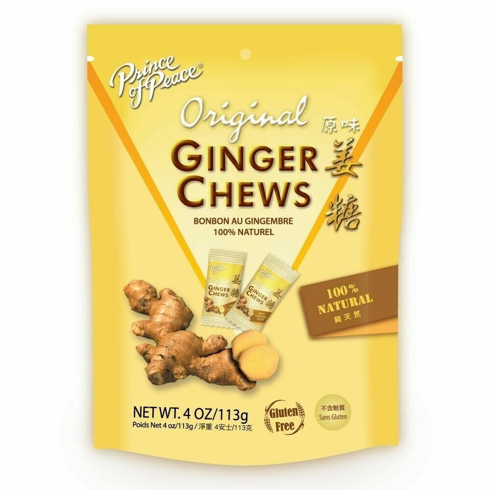 Prince of Peace Original Ginger Candy Chews 4 oz 113g 100% Natural Gluten Free