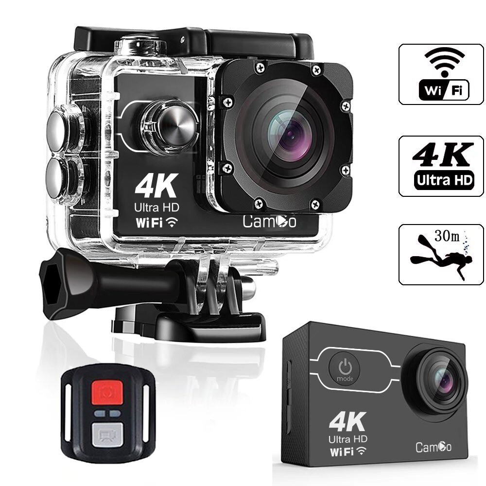 Action Camera 4K HD 16MP WiFi Waterproof 30M Sports Camera With 170° Wide Angle-image