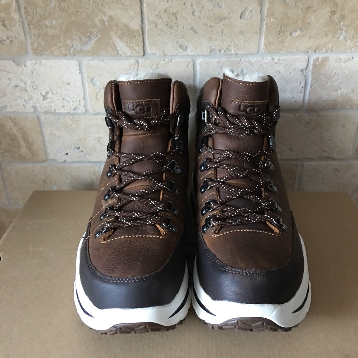 UGG x WHITE MOUNTAINEERING 805 CHESTNUT LEATHER HIKER BOOTS SHOE