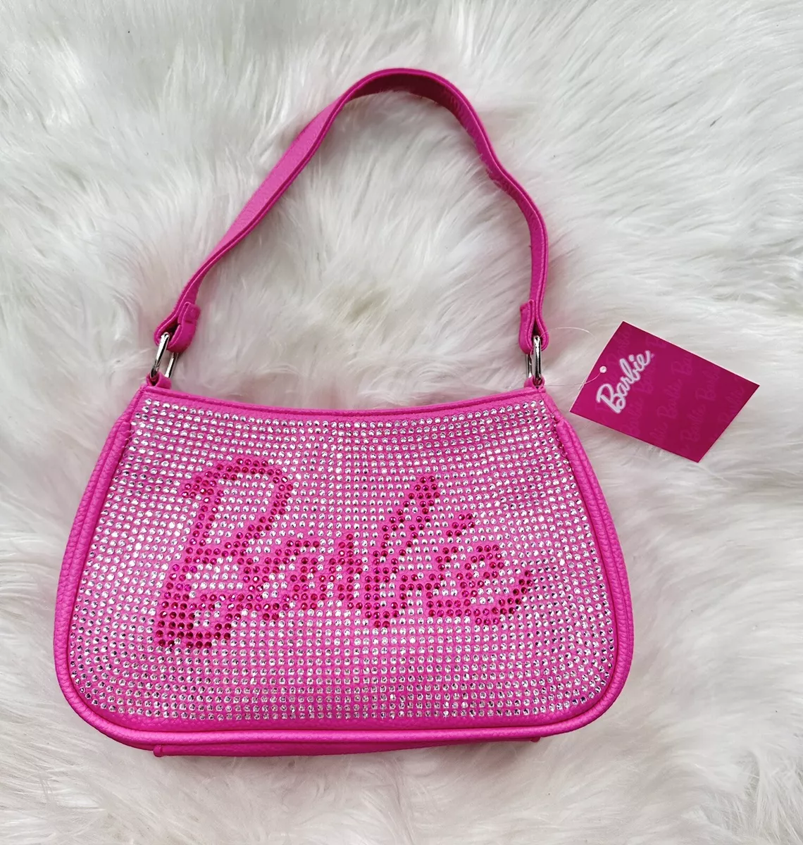 Barbie Pink Diamante Rhinestone Shoulder Bag Purse NWT