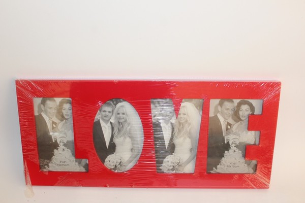Bilderrahmen Love Fotogalerie Collage Fotorahmen 4 Fotos Bilder Galerie Rot-image