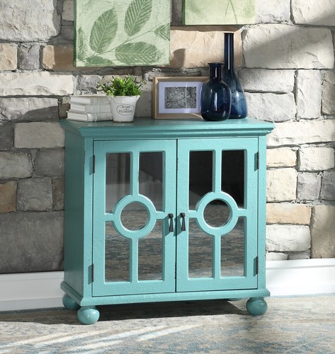 Classic Storage Cabinet 1pc Modern Traditional Accent Chest w/Mirror Doors