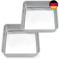 Quadratische Kuchenform, Edelstahl Brownie Eckige Backform Auflaufform 2Er-Set,