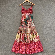 Kachel Dress Womens 10 Floral Multicolour Midi Sleeveless Elastic Waist 34904