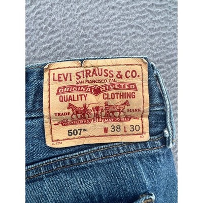 Levis 507 Jeans Slim Bootcut Mens 38x30 Medium Wash Denim Blue | eBay