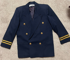 Vintage Christian Dior Designer Women's Size 6 Navy Gold Wool Blazer