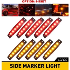 Red/Amber LED Clearance Side Marker Lights Truck Trailer Signal Light 10-100x