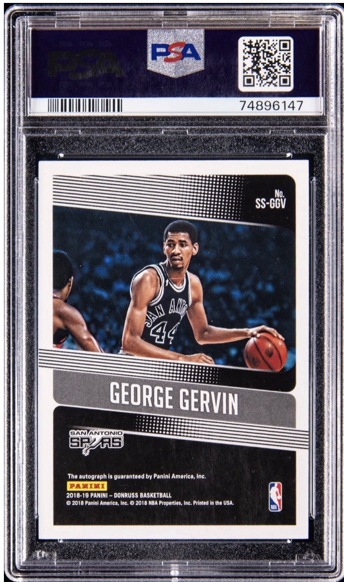 2018-19 Panini Donruss George Gervin Autograph Auto Black PSA 8 TRUE 1/1 view 2