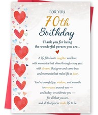 Missonemi 70th Birthday Card Gifts for Women Men, 8.0 x 5.3 inches, 448