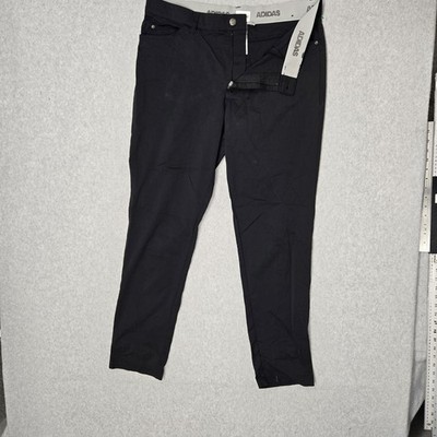 Adidas Men Activewear Pants 36/32 Black Golf Performance Logo 30'' Inseam