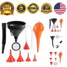Oil Funnel for Automotive Use, Plastic Oil Change Funnels Set Large Flexible...