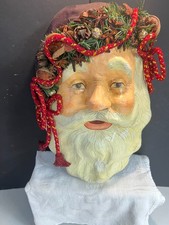 VINTAGE LARGE PAPER MACHE SANTA CLAUSE FACE