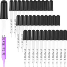 Glass Liquid Droppers, 1 ml Essential Oil Dropper Pipette 4.09 inches, Clear
