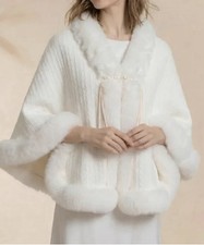 Unbranded Women s Faux Fur Cape OSFA One Size Cream Bridal Prom Wedding