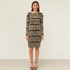 Jessica Howard Black Gold Lace Dress Size 4 Cocktail Evening Formal Party