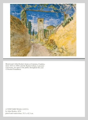 Postkarte - Ein Weinberg Spaziergang, Lucca von John Ruskin 1874 Kunst Reproduktion UNBESPIELT