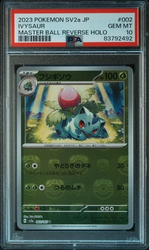 PSA 10 IVYSAUR 002/165 MASTER BALL Reverse Holo Pokemon 151 GEM MINT #002
