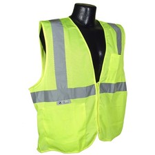 Radians SV2ZGM2X Class 2 Hi-Vis Green Mesh Safety Vest Zipper 2XL