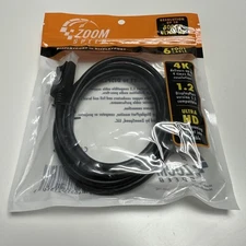 4k HD DISPLAYPORT to DISPLAYPORT Cable Zoom Speed 6 ft Cable Ultra HD