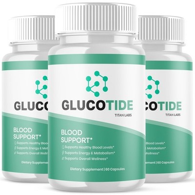 (3 Pack) Glucotide Advanced Blood Support Supplement Gluco Tide 180 Capsules