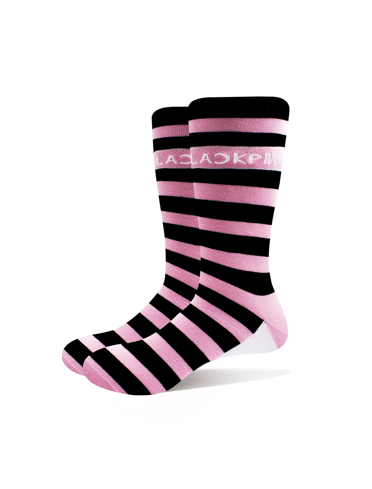 Abbigliamento Blackpink: Rock Off - Stripes & Logo Pink (Calzini Unisex Uk Size