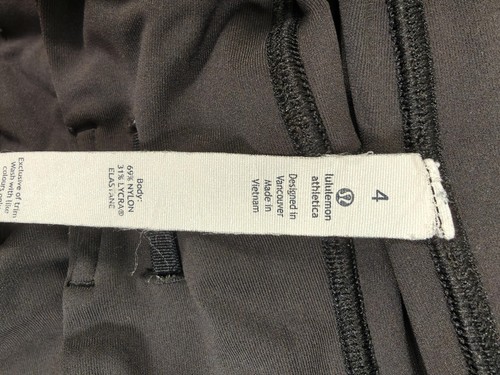 Lululemon Pants Womens 4 Black Reflective Leggings Zip Pocket Running Athletic - Picture 5 of 14