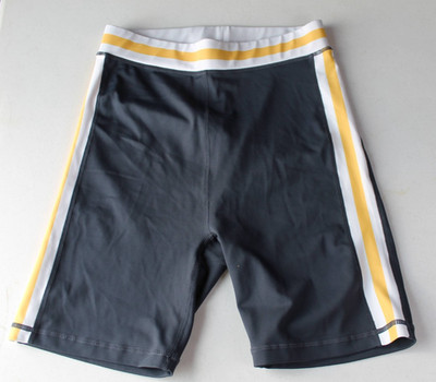 WILO The Label Retro Stripe Bicycle Shorts Size S Navy Blue Gold High Waist Yoga