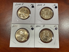 Lot of 4 Sacagewea 2000 and 2001 Mint State BU P and D Coins