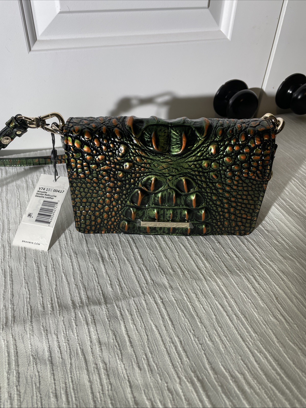 NEW BRAHMIN Minuette samba (green) crossbody melbourne genuine leather $225