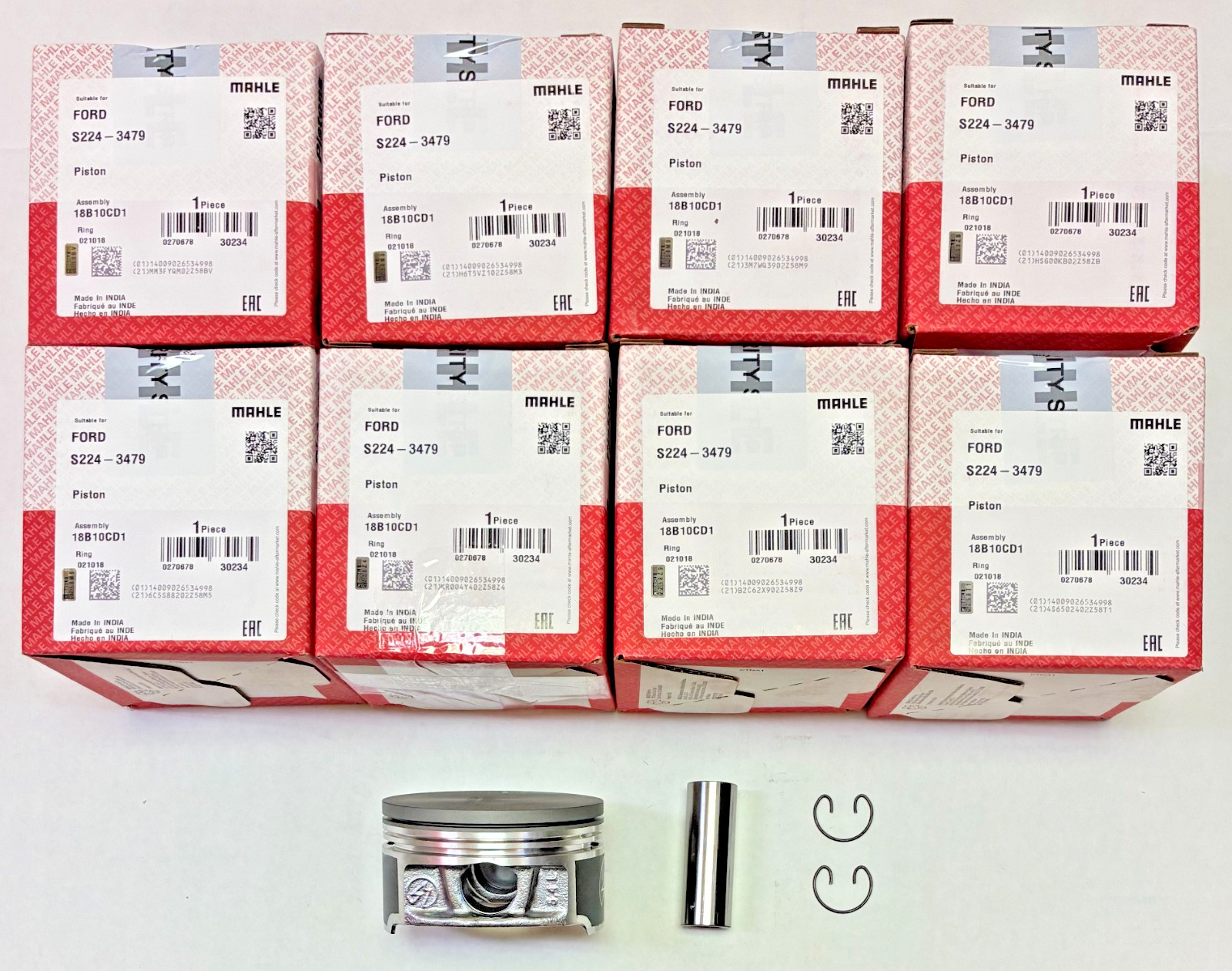 Engine Piston Set of 8 MAHLE S224-3479 For FORD GT, LINCOLN, H1126CPA STD