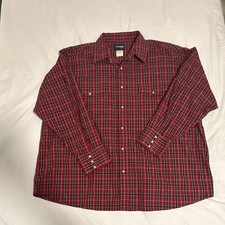 Wrangler Western Pearl Snap Shirt Mens 3X Red...