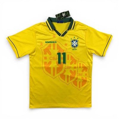 Romario #11 Brazil 1994 World Cup Home Jersey   Men s Retro Soccer Shirt - NEW
