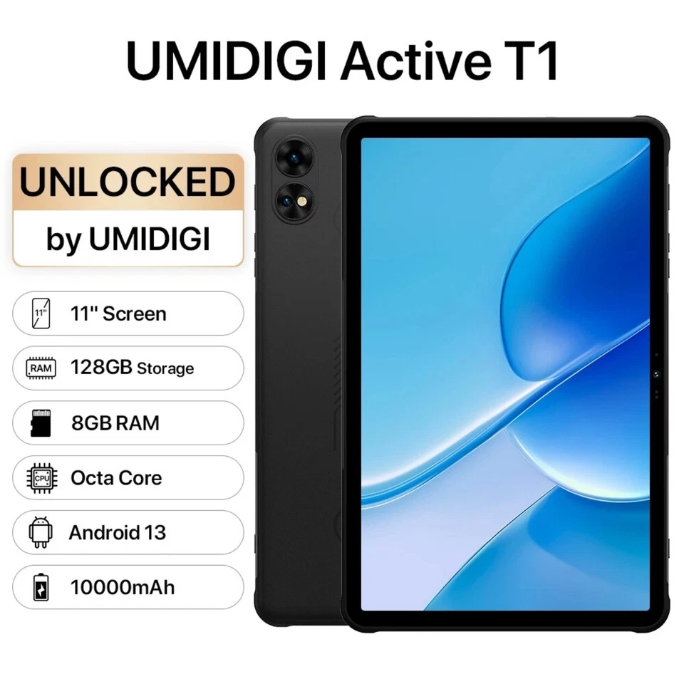 UMIDIGI Active T1 11" 2K 8GB+128GB Dual SIM 4G 10000mAh Android Unlocked Tablet - Immagine 4 di 4
