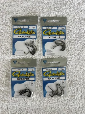 4 Packs Gamakatsu Octopus Hook Size 1/0  # 02411 hooks 6 per pack New