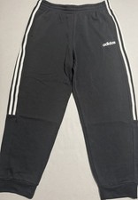 Adidas Climalite Black Joggers, 3 Stripe Sweatpants, Men's Medium 930