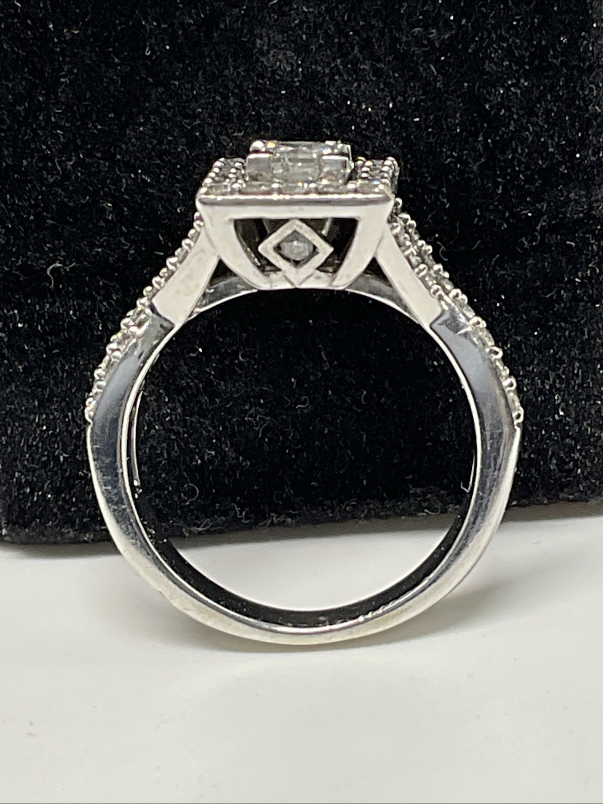 Engagement Ring Solid 13K W. Gold Solitaire Princ… - image 21