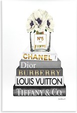New Wall Plaque Chanel Louis Vuitton Christian Dior Books 13x19in Deigner Luxury