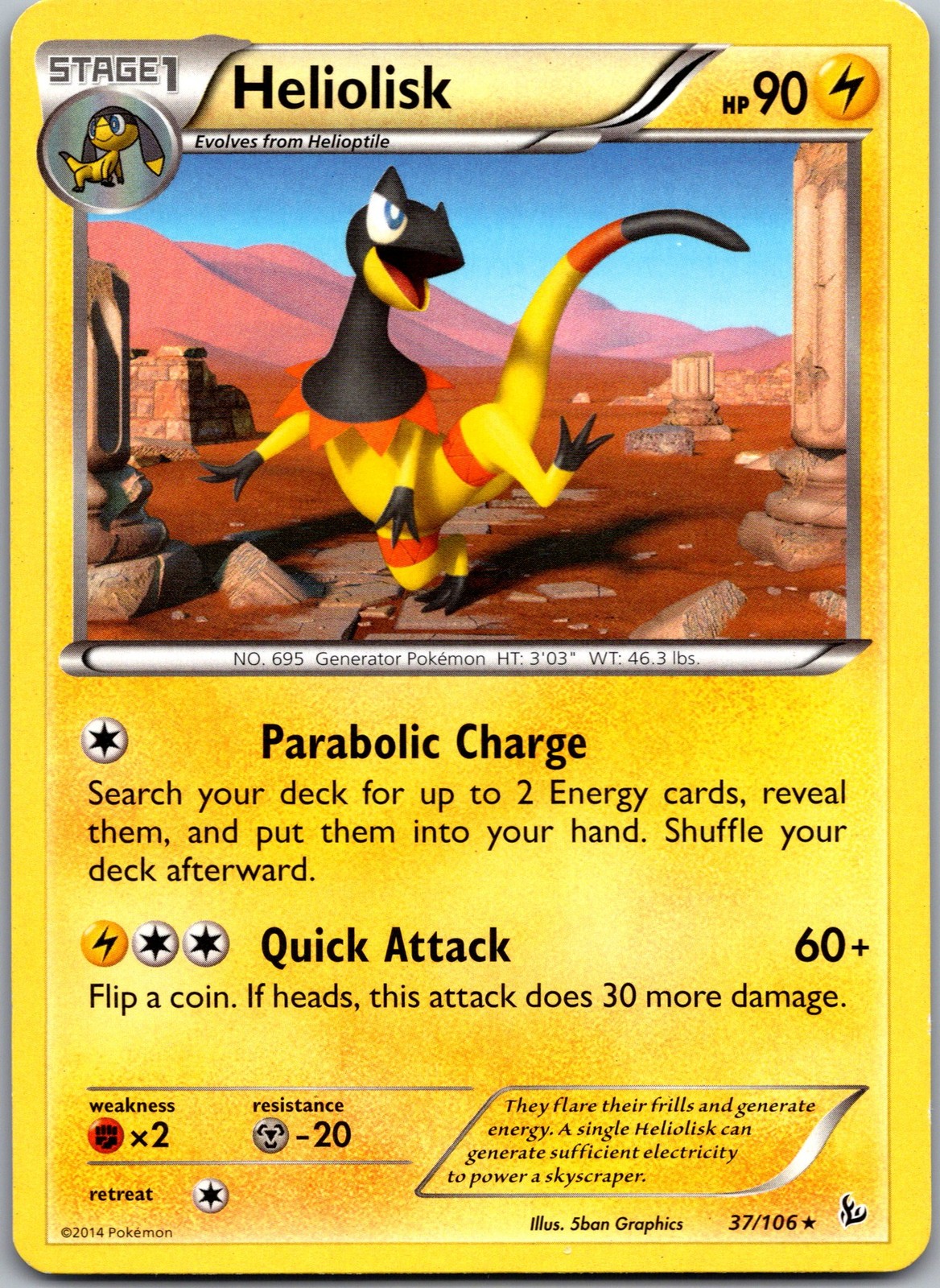 Heliolisk Rare XY - Flashfire 37/106 NM