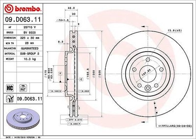 2x BREMBO Bremsscheibe Vorderachse für JAGUAR