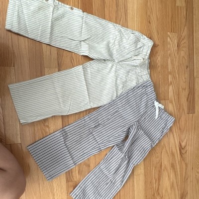 Janie and Jack Boys Striped Drawstring Ankle Pants Size 5 Cotton Pockets