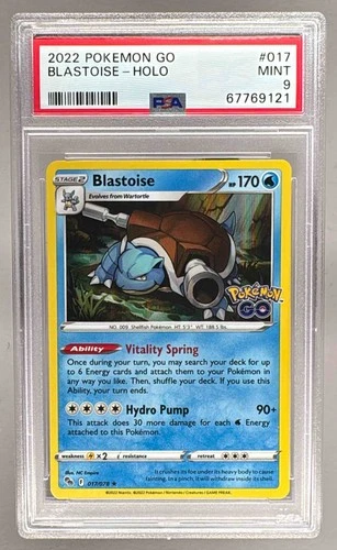67769121 Blastoise 2022 Pokemon Sword & Shield Pokemon GO #017 Holo PSA 9