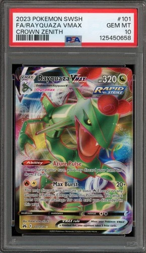 Pokemon Rayquaza VMAX Crown Zenith Full Art #101 PSA 10 Gem Mint
