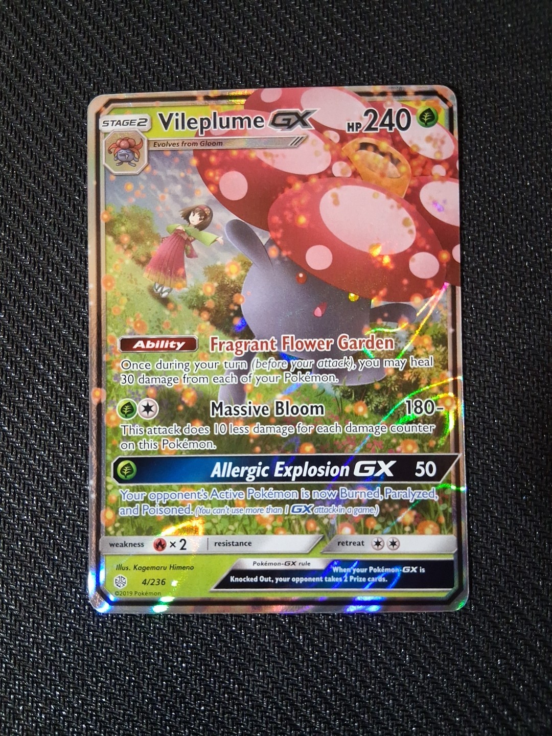 Pokémon TCG Vileplume GX Sun & Moon Cosmic Eclipse 4/236 Holo Ultra Rare