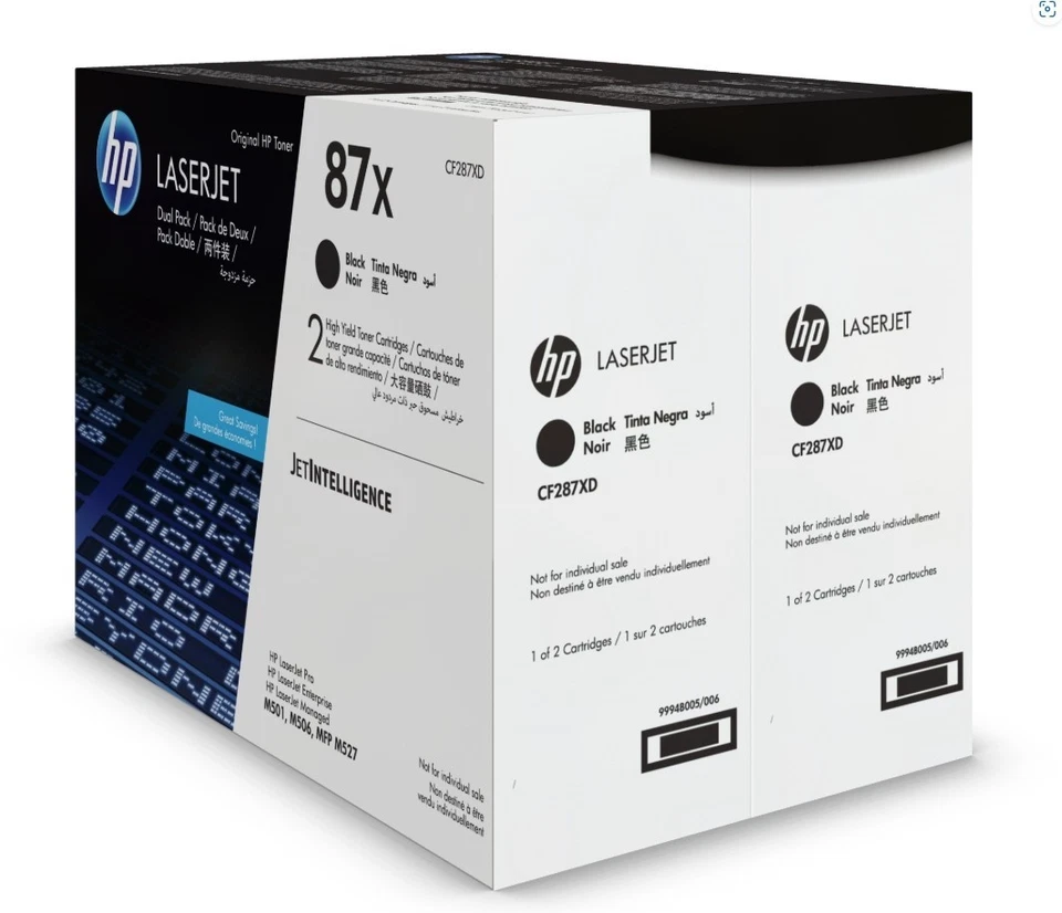HP CF287XD Black Toner (87X Dual Pack) Brand New M506dn M506x MFP M527dn MFP M52 - Image 3 of 3