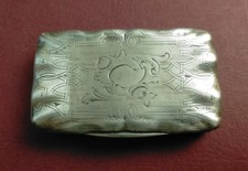 Tabacchiera Antica Francese In Argento Massiccio Art Decò 