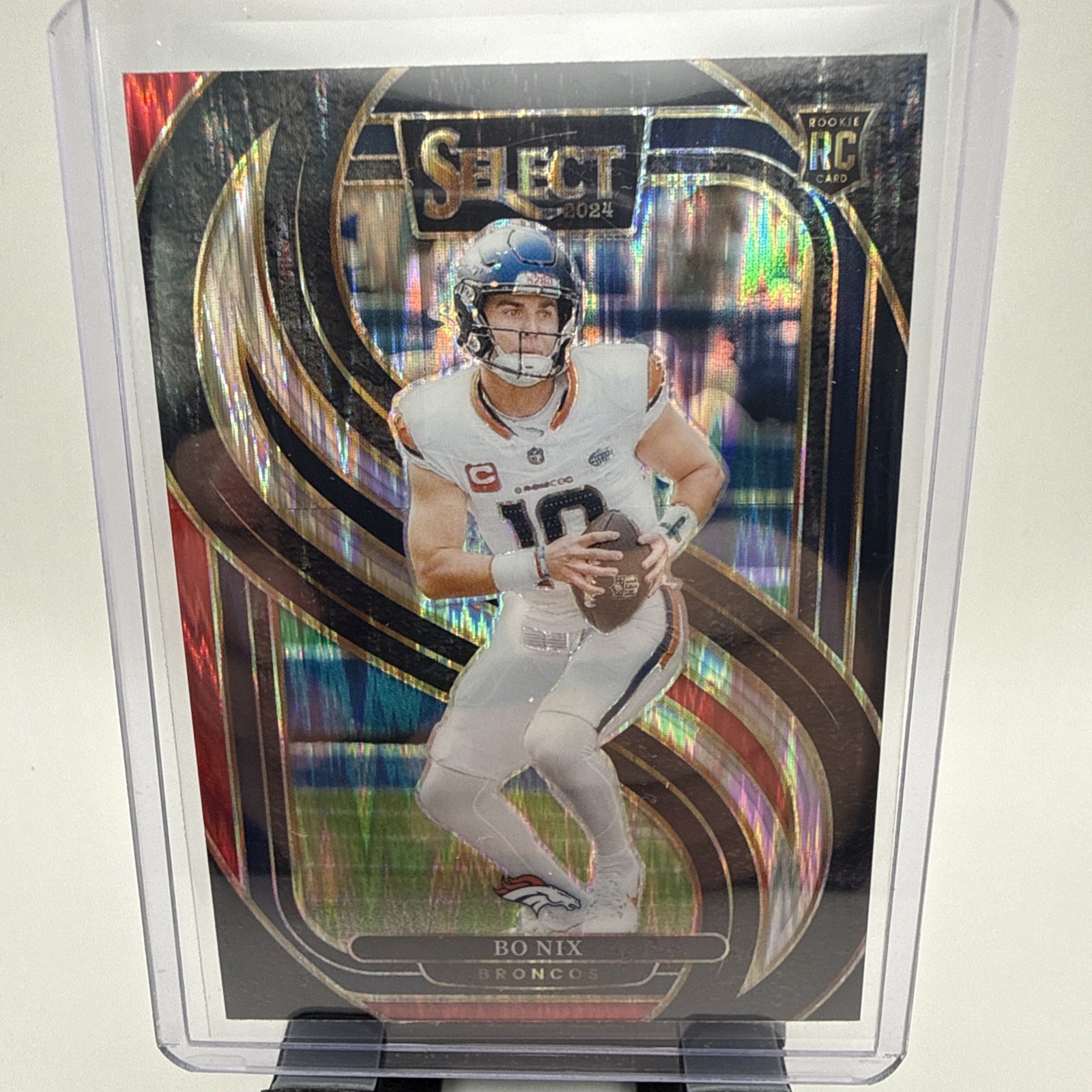 Bo Nix Panini Select #117 Black/Red Shock